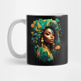 Black Woman HipHop modern tribal splash art design Mug